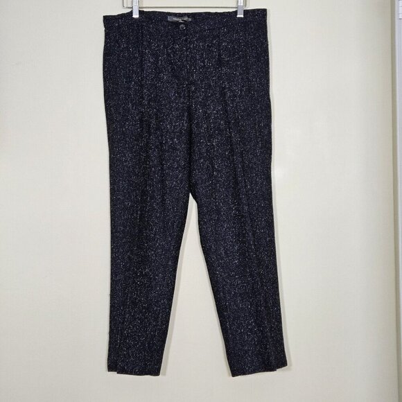 Marina Rinaldi Pants Womens 23 / US 14 Marled Wool Silk Blend Classic Timeless - Picture 1 of 15